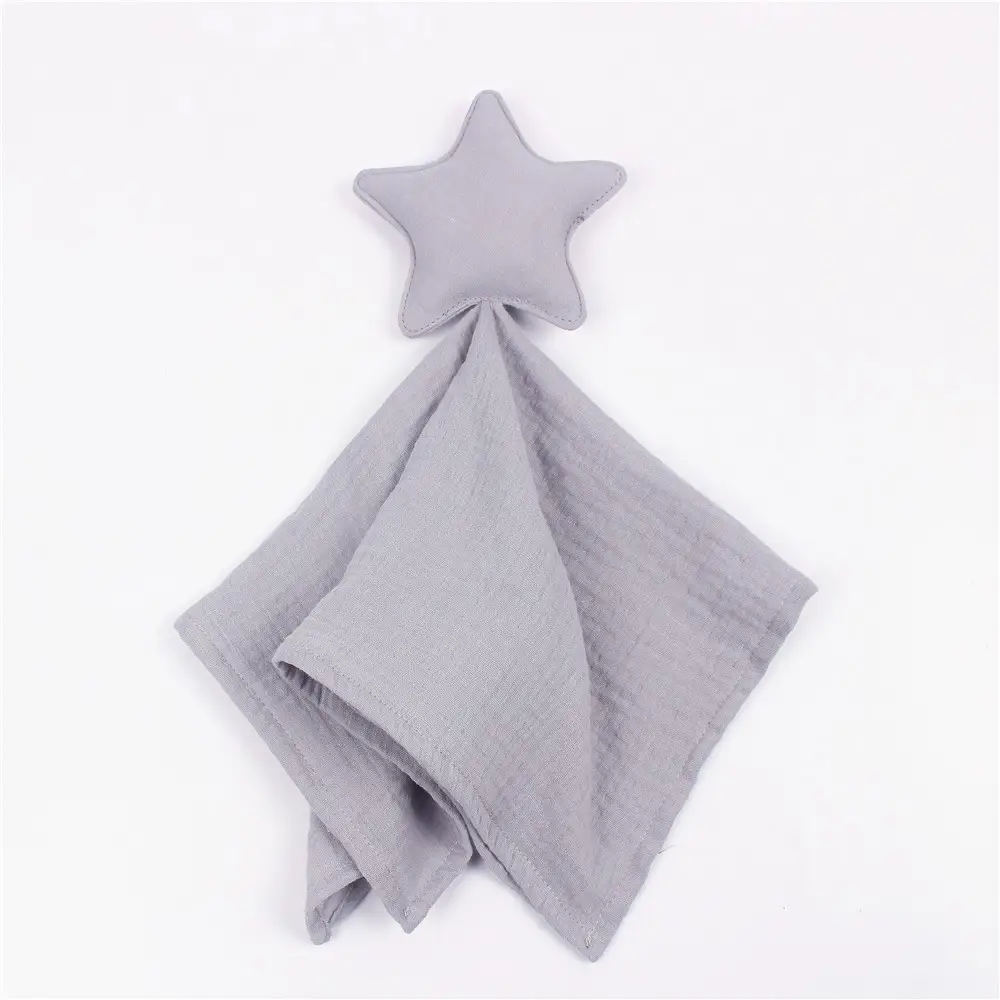Gray Star Moon Baby Towel Cotton Blanket - Image 3