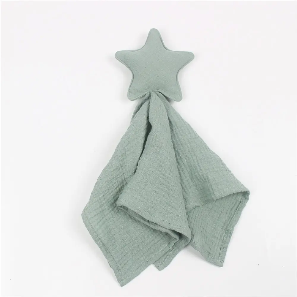Gray Star Moon Baby Towel Cotton Blanket - Image 4