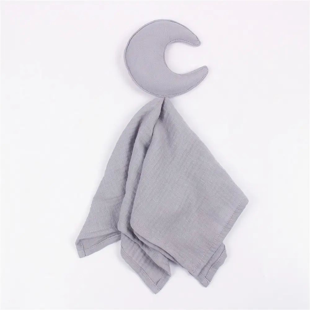 Gray Star Moon Baby Towel Cotton Blanket - Image 8