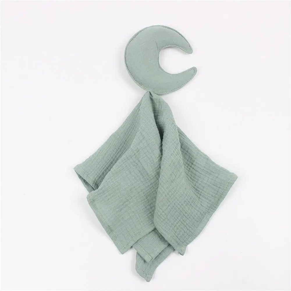 Gray Star Moon Baby Towel Cotton Blanket - Image 9