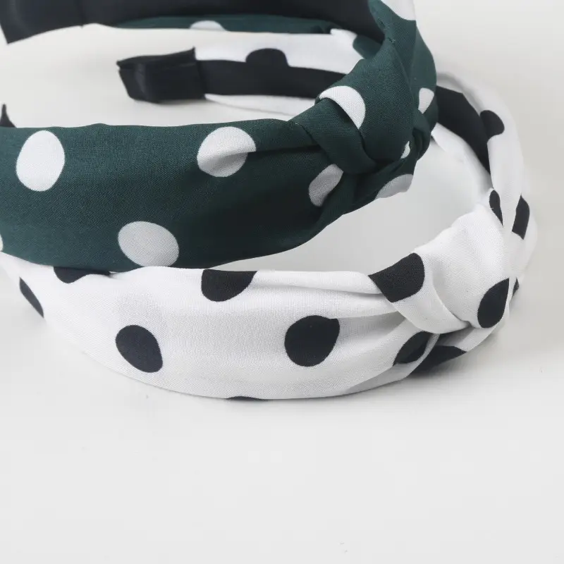 Navy Blue Dot Headband with Middle Knot & Wide Brim — feature 4