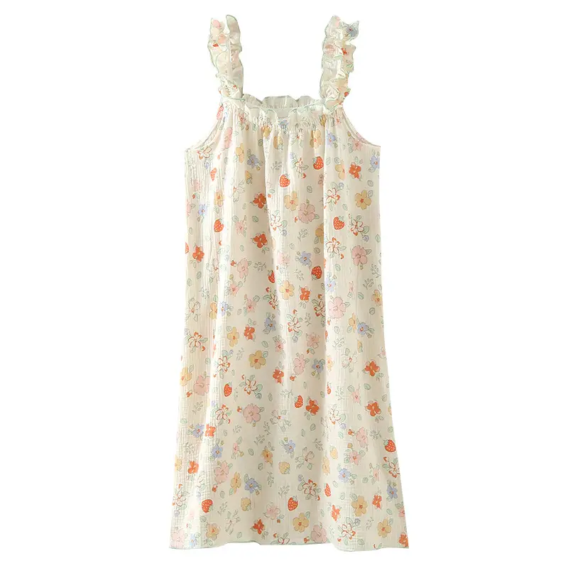 Women Japanese Style Cotton Printed Nightgown - Image 5