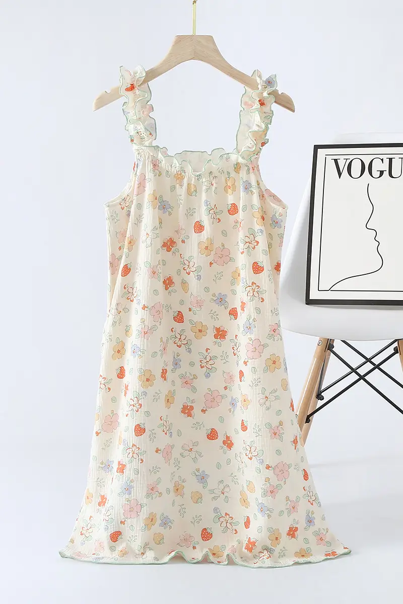 Women Japanese Style Cotton Printed Nightgown — feature 5