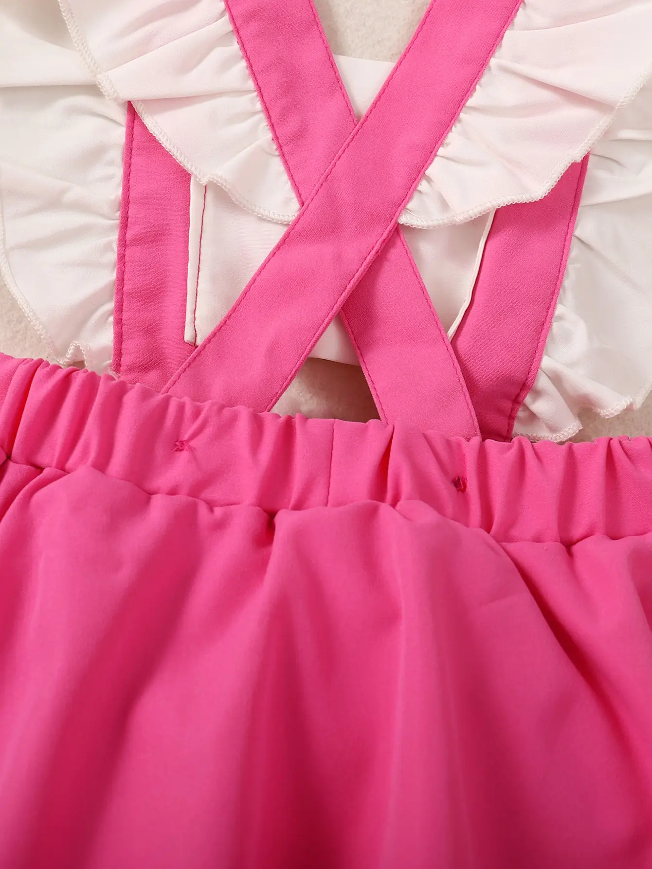 Baby Pink Backless Romper with Bow - Image 6
