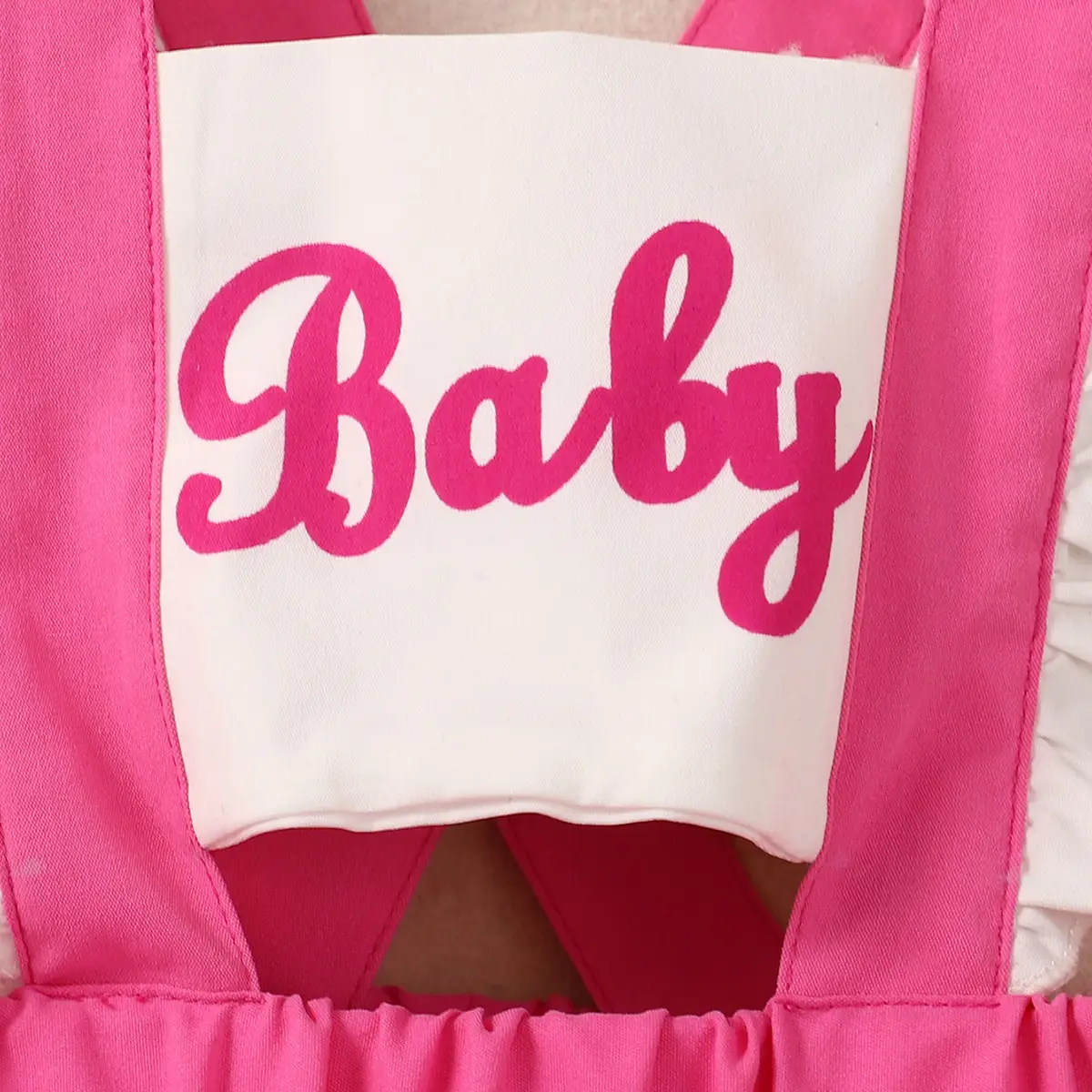 Baby Pink Backless Romper with Bow — feature 5