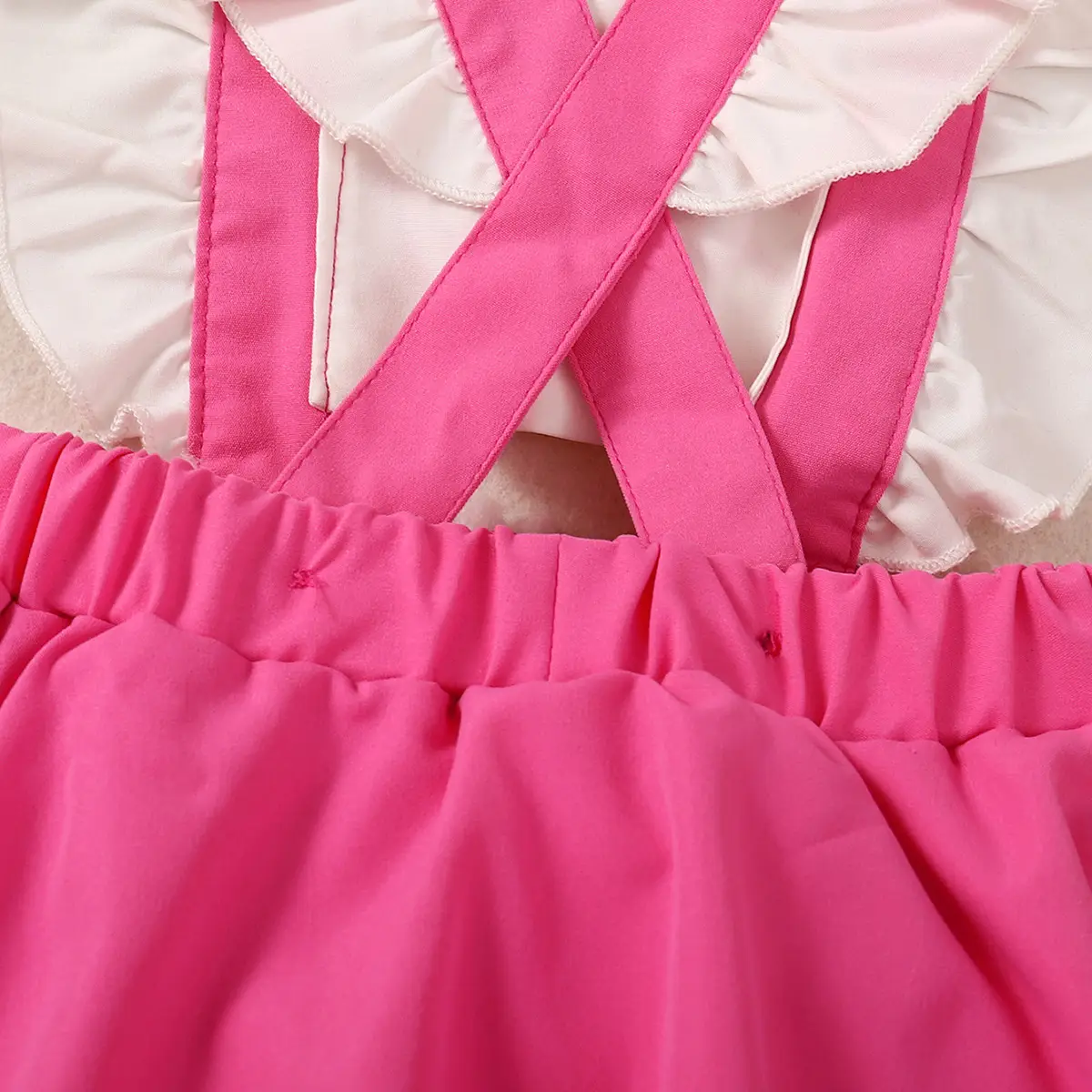 Baby Pink Backless Romper with Bow — feature 6