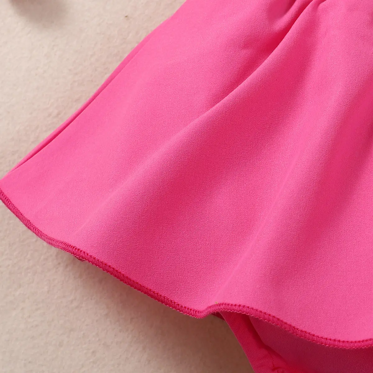 Baby Pink Backless Romper with Bow — feature 8