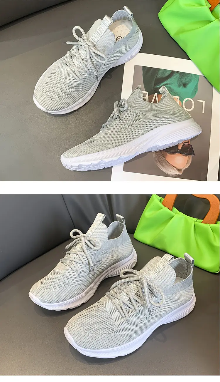 New Spring and Autumn Foreign Trade Women's Shoes Breathable Lovers Women's Casual Shoes Large Size Sports Shoes All-match Flying Woven Shoes Wholesale — feature 11