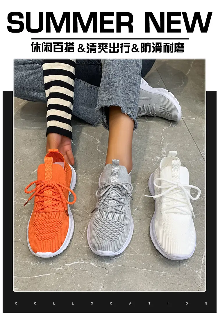 New Spring and Autumn Foreign Trade Women's Shoes Breathable Lovers Women's Casual Shoes Large Size Sports Shoes All-match Flying Woven Shoes Wholesale — feature 12