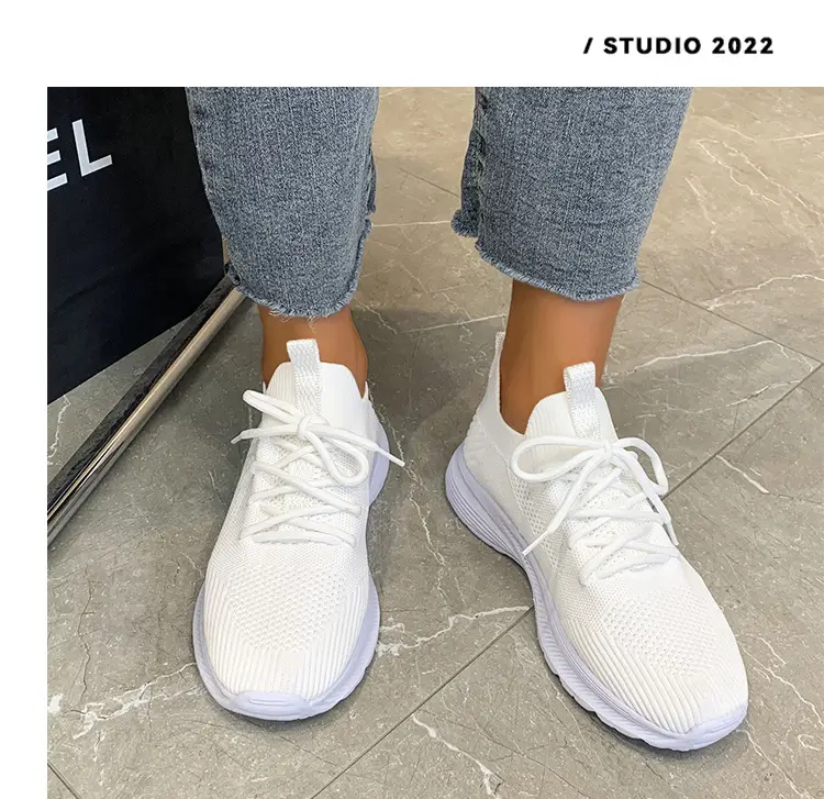 New Spring and Autumn Foreign Trade Women's Shoes Breathable Lovers Women's Casual Shoes Large Size Sports Shoes All-match Flying Woven Shoes Wholesale — feature 3