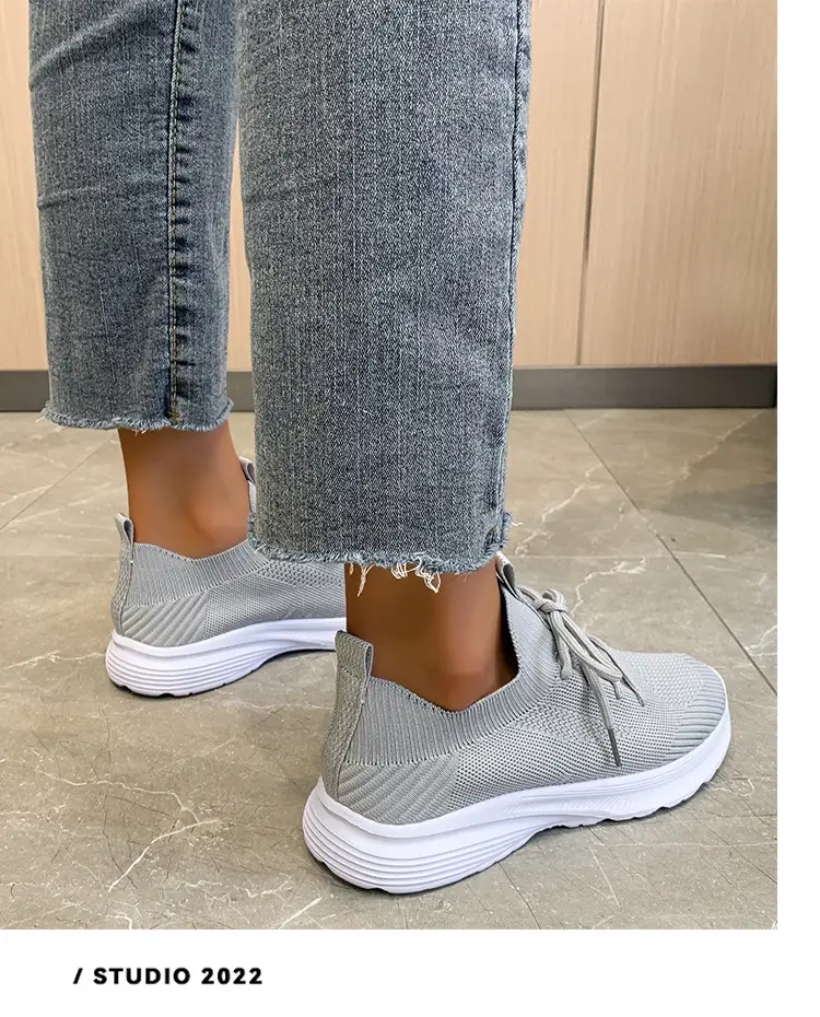 New Spring and Autumn Foreign Trade Women's Shoes Breathable Lovers Women's Casual Shoes Large Size Sports Shoes All-match Flying Woven Shoes Wholesale — feature 8