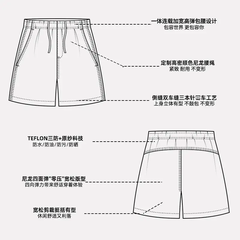 Men's Grey Teflon Shorts with Drawstring - Image 12