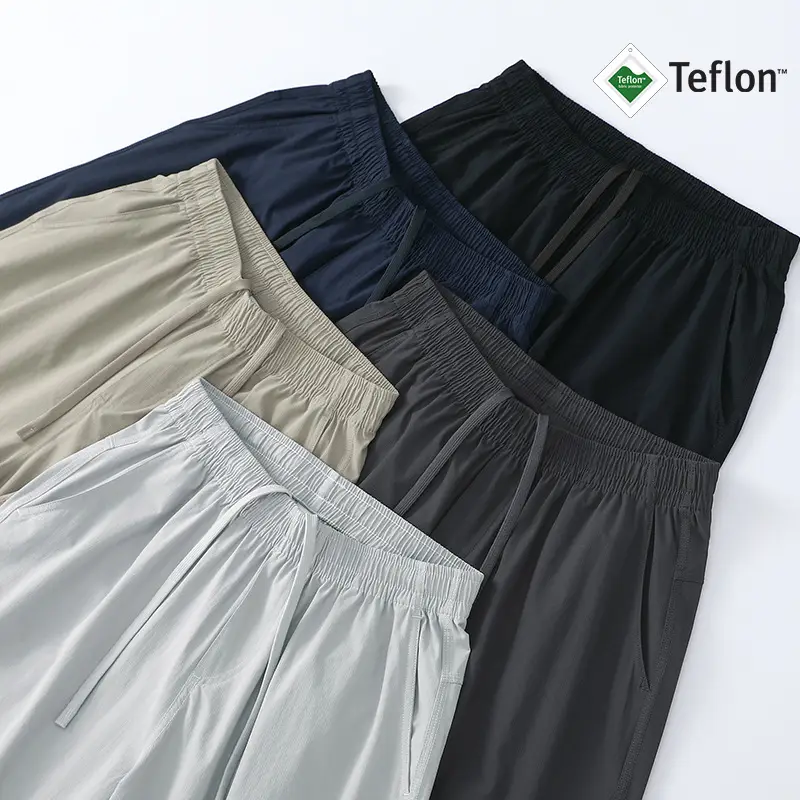 Men's Grey Teflon Shorts with Drawstring - Image 13