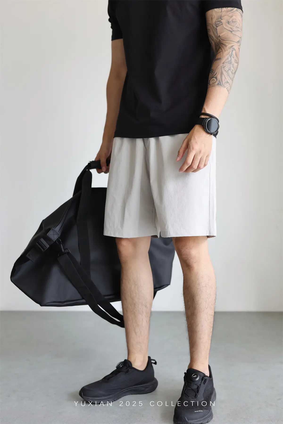 Men's Grey Teflon Shorts with Drawstring — feature 23