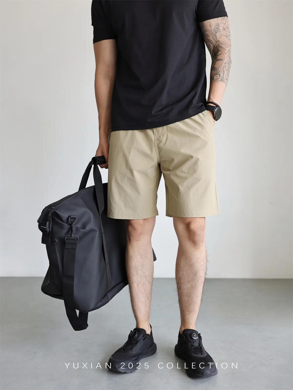 Men's Grey Teflon Shorts with Drawstring — feature 24