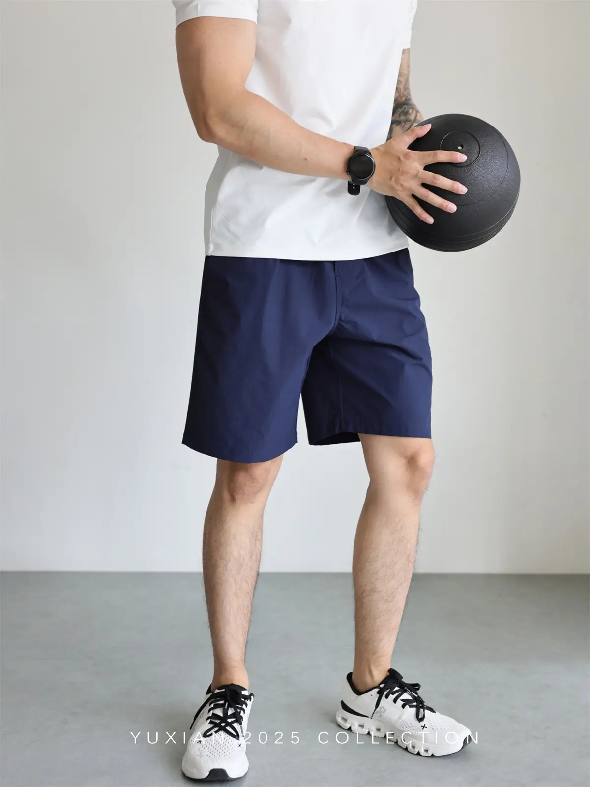 Men's Grey Teflon Shorts with Drawstring — feature 25