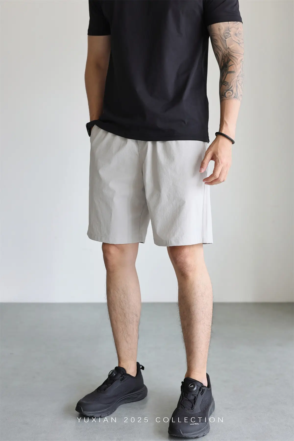 Men's Grey Teflon Shorts with Drawstring — feature 31