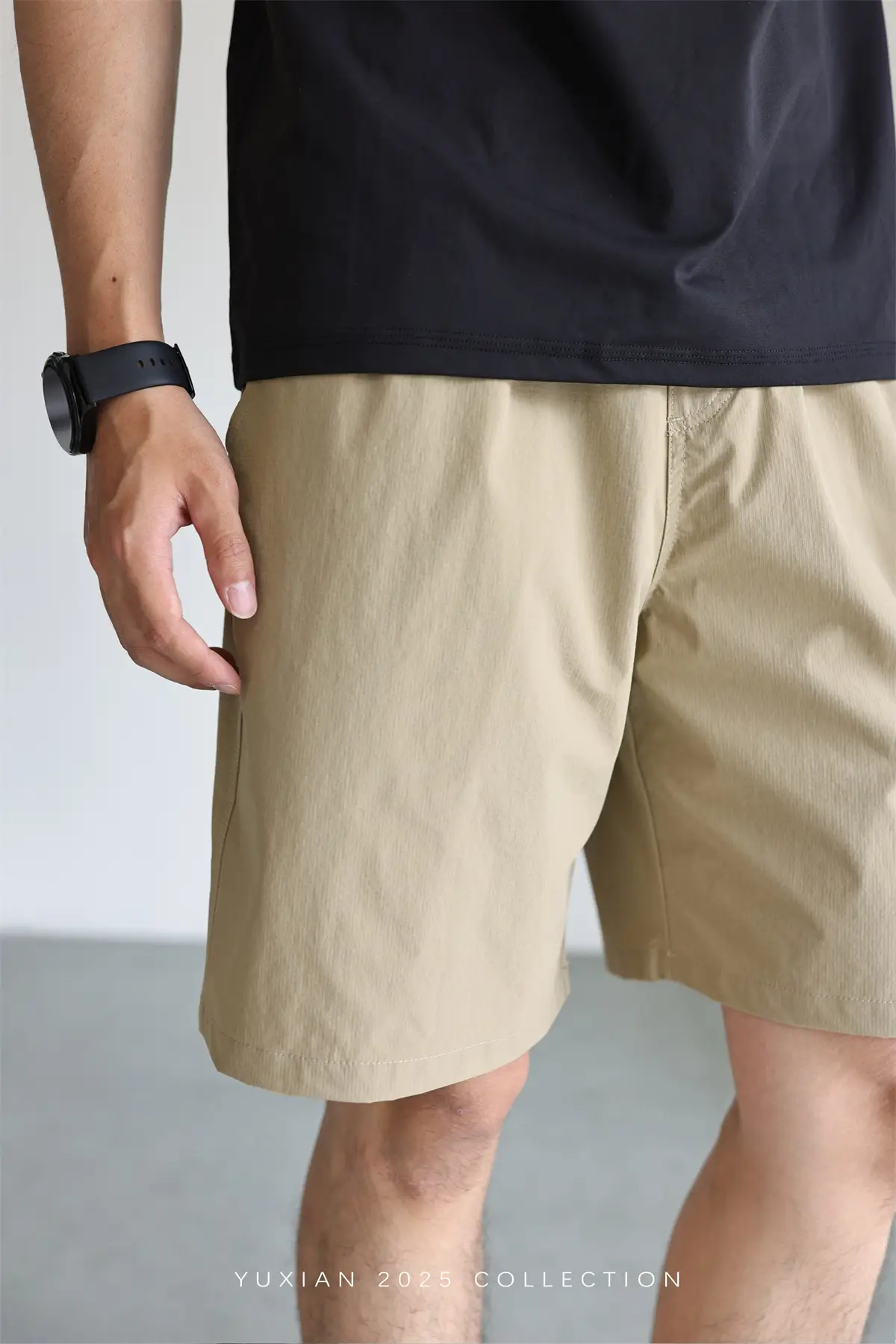 Men's Grey Teflon Shorts with Drawstring — feature 33