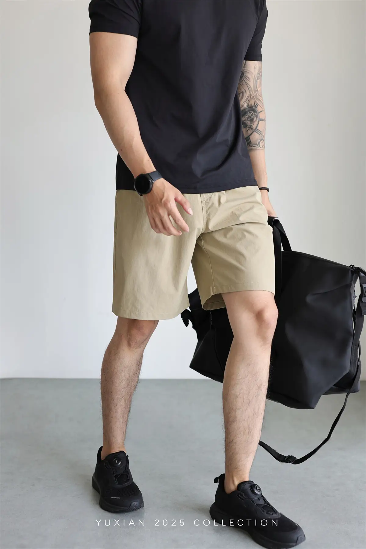 Men's Grey Teflon Shorts with Drawstring — feature 34