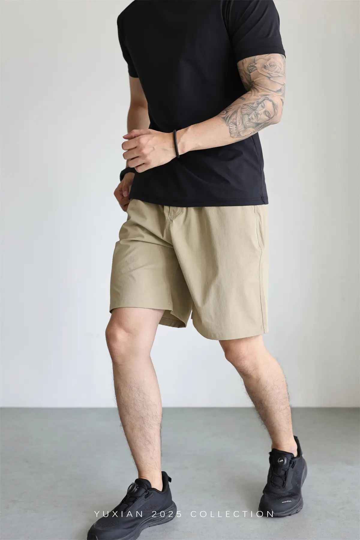 Men's Grey Teflon Shorts with Drawstring — feature 36