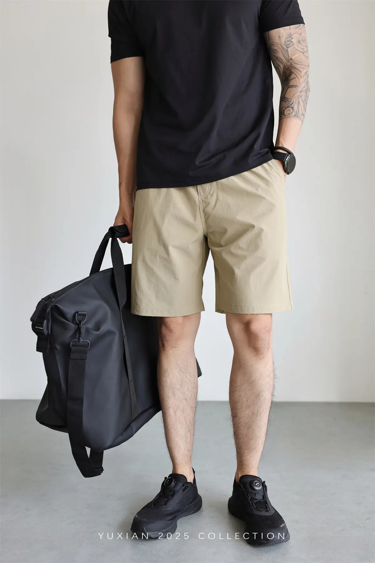 Men's Grey Teflon Shorts with Drawstring — feature 37