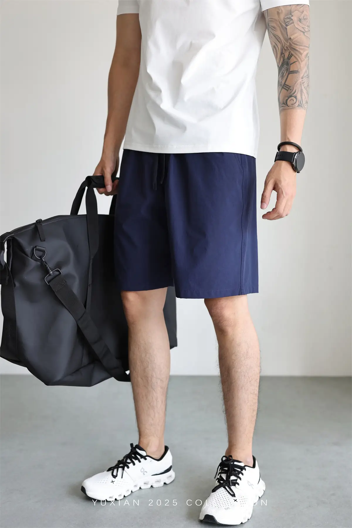 Men's Grey Teflon Shorts with Drawstring — feature 39
