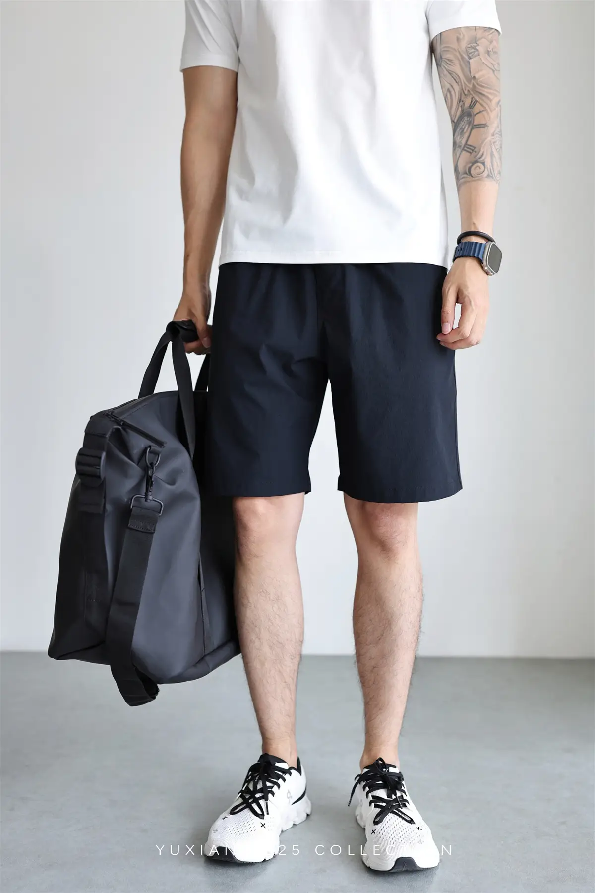 Men's Grey Teflon Shorts with Drawstring — feature 46