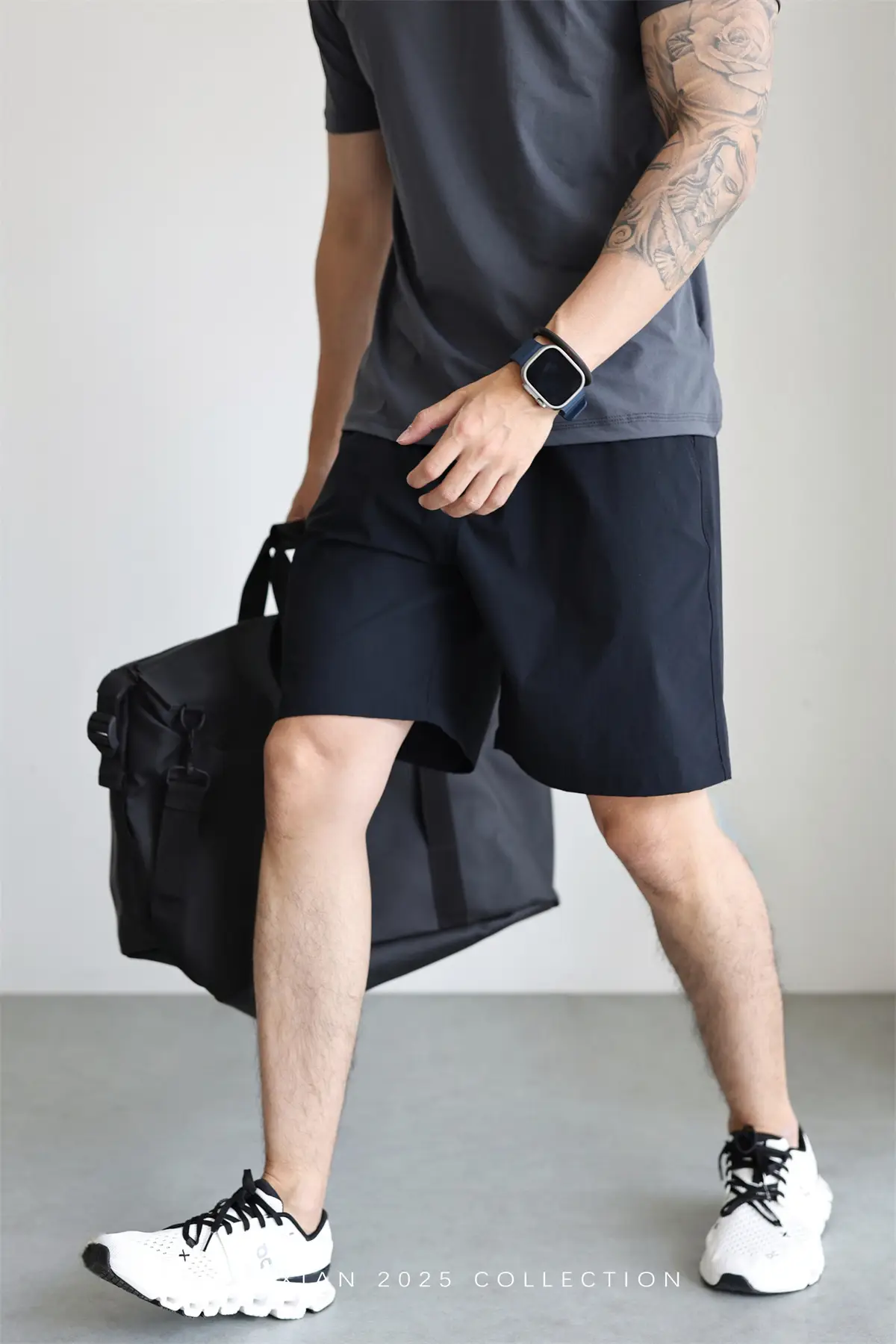 Men's Grey Teflon Shorts with Drawstring — feature 47