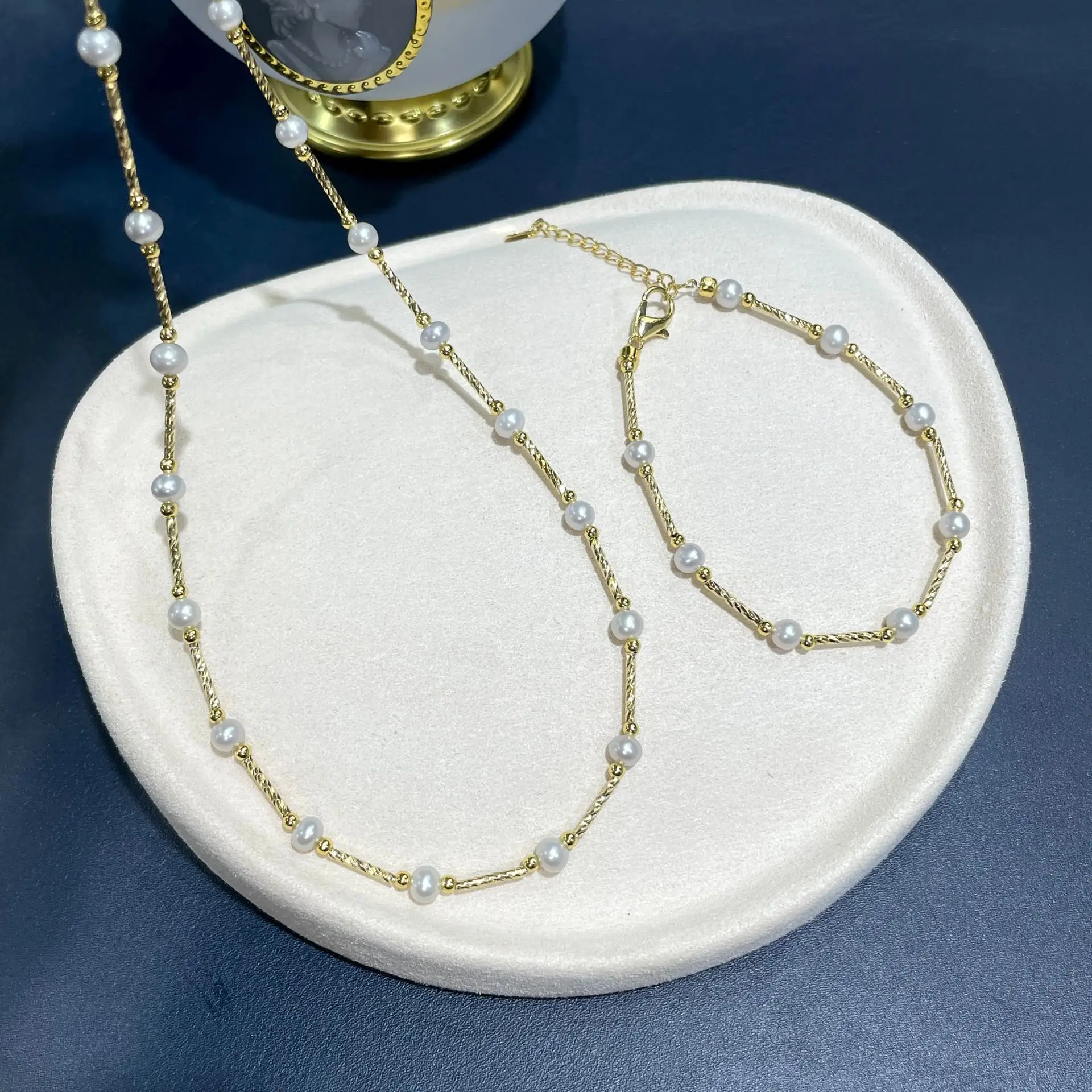 Japanese Pearl Gypsophila Necklace Set for Women - Image 3