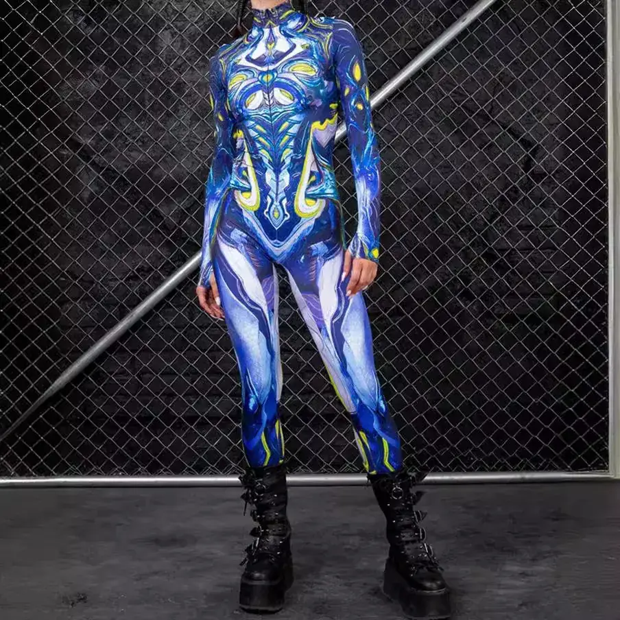 2023 3D Printed Slim Jumpsuit Halloween Streetwear
