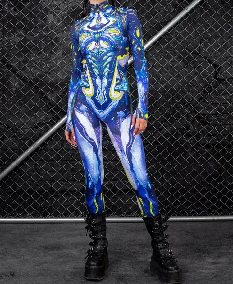 2023 3D Printed Slim Jumpsuit Halloween Streetwear