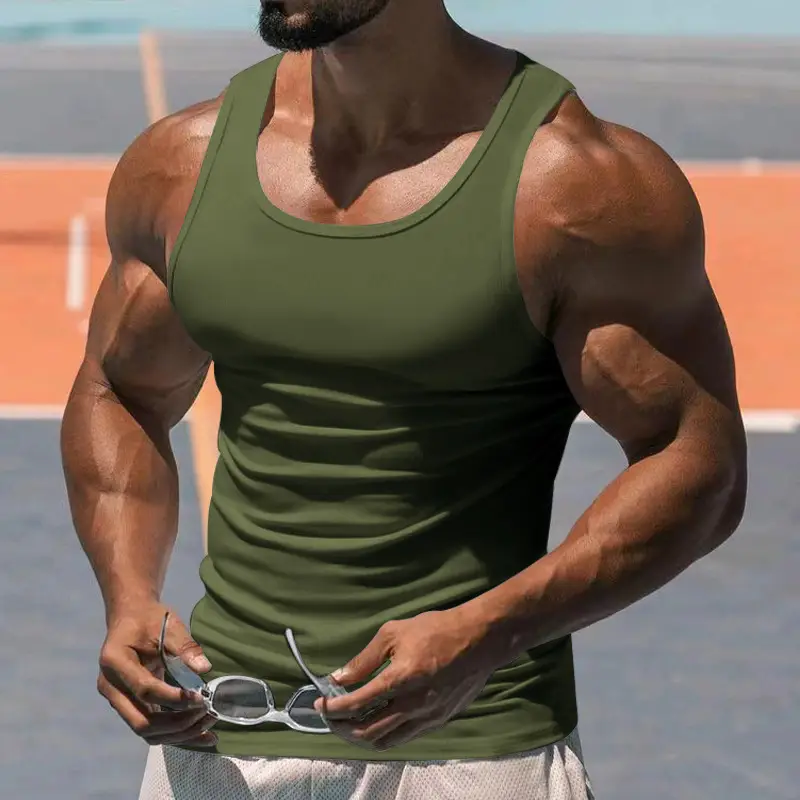 2025 Summer Fitness Vest for Men Black Thin Racer — feature 15