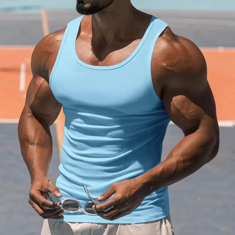 2025 Summer Fitness Vest for Men Black Thin Racer — feature 21