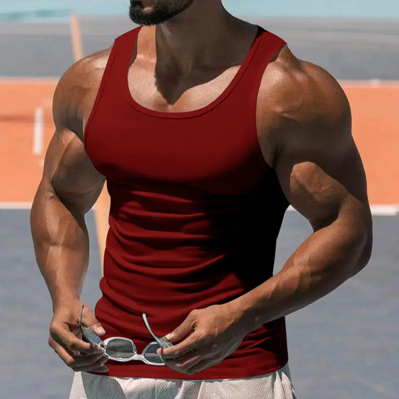 2025 Summer Fitness Vest for Men Black Thin Racer — feature 24