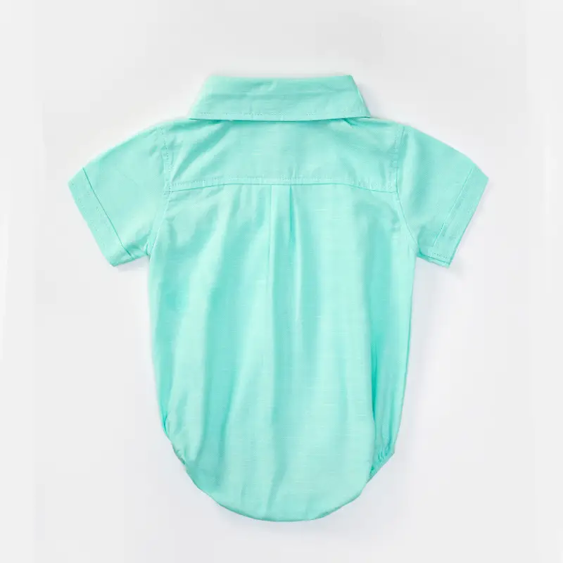 Baby Boy Short Sleeve Bow Tie Harem Dress Mint — feature 4