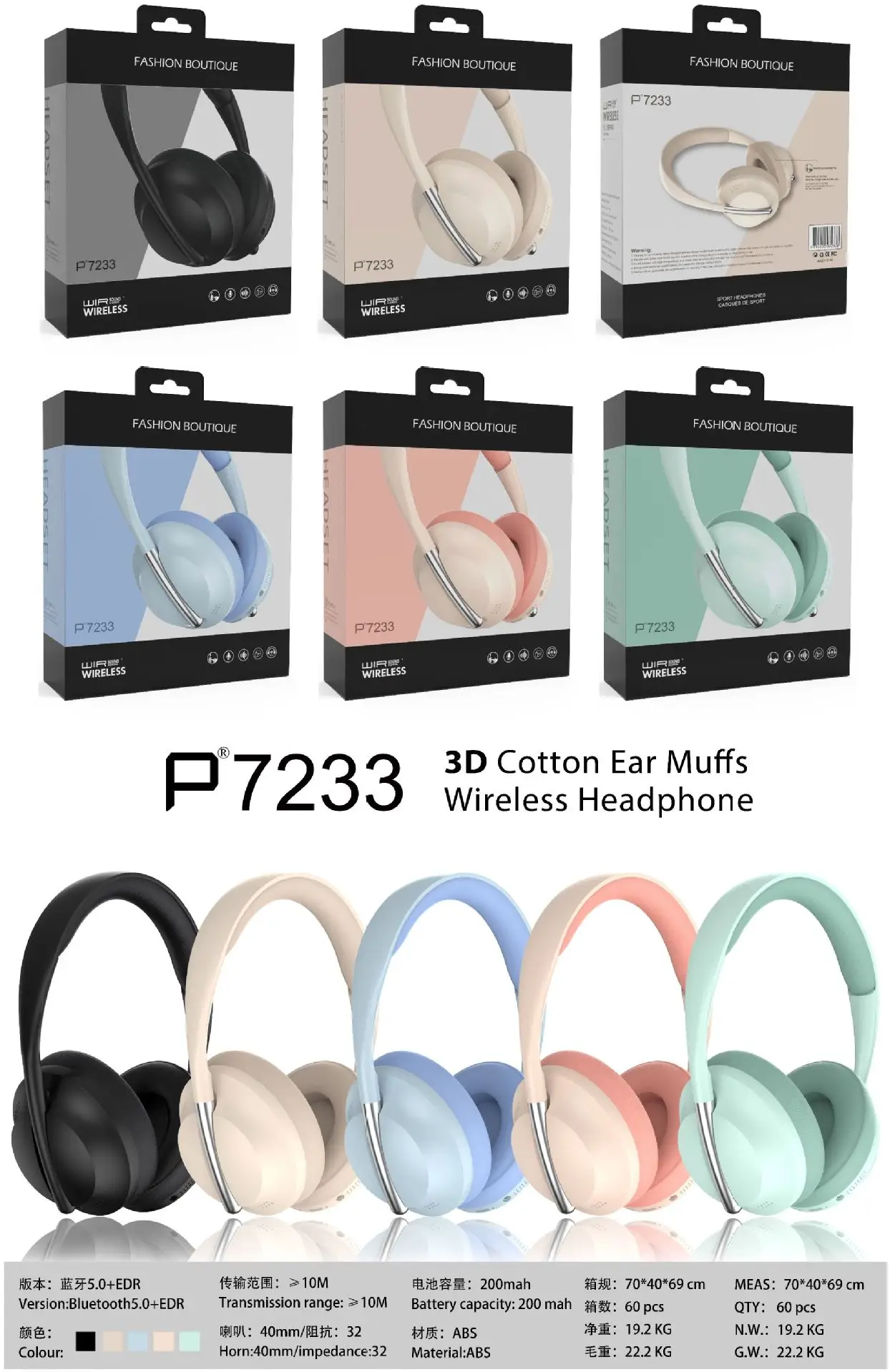 Pink Bluetooth Headset with Earmuffs & All-In-One Design β feature 15
