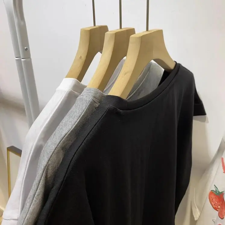 Women Korean Style Lace T-Shirt Black Grey Print — feature 8