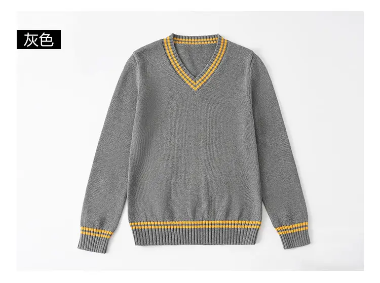 Black V-Neck Knitwear Pullover for Girls Boys — feature 12