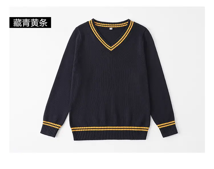 Black V-Neck Knitwear Pullover for Girls Boys — feature 13