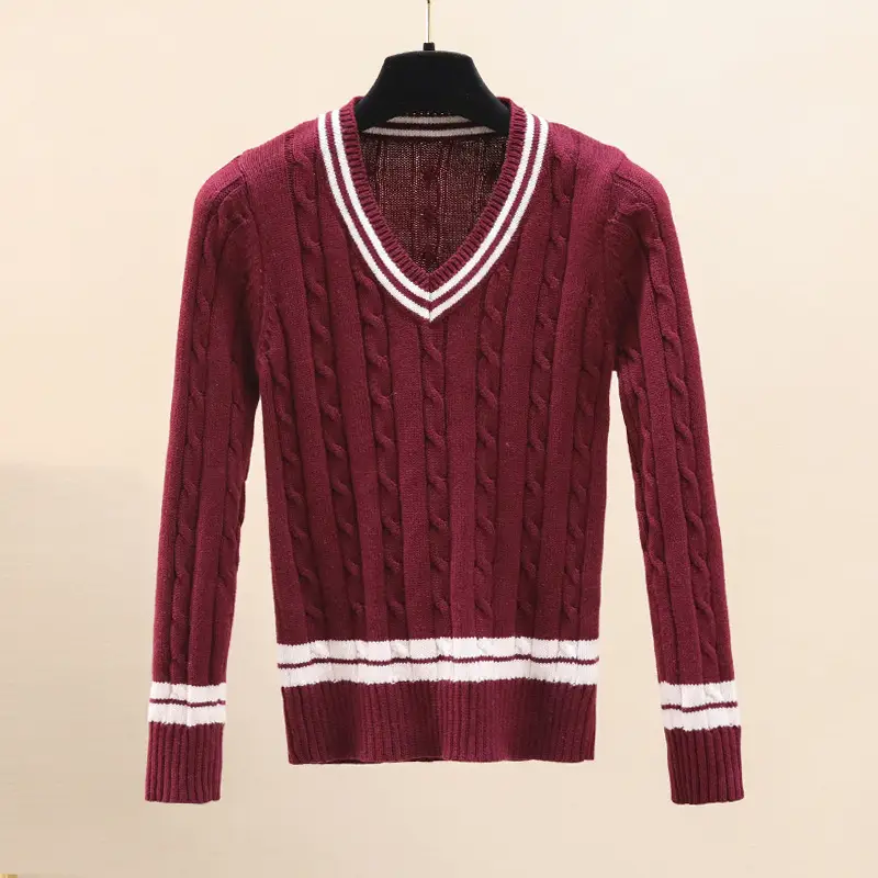 Black V-Neck Knitwear Pullover for Girls Boys