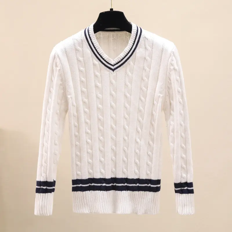 Black V-Neck Knitwear Pullover for Girls Boys