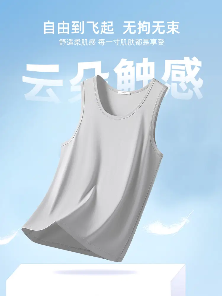 Men's Blue White Slim Fit Waistcoat T-Shirt