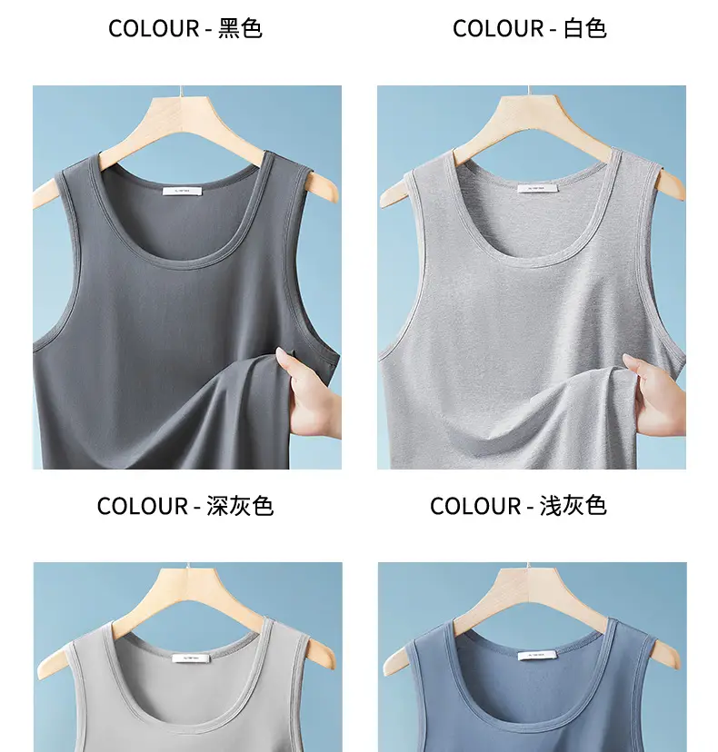 Men's Blue White Slim Fit Waistcoat T-Shirt — feature 13