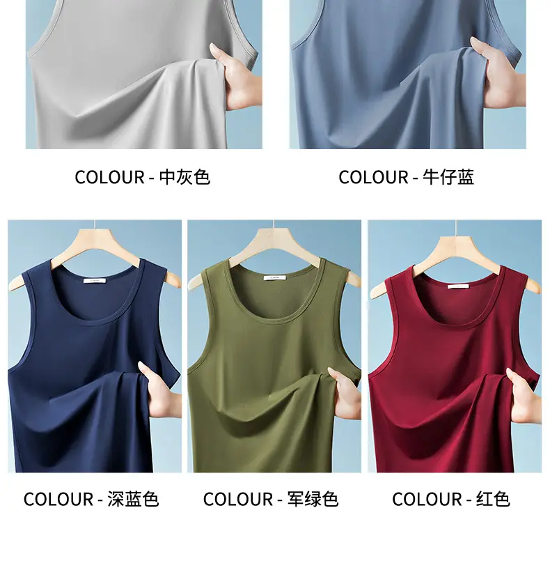 Men's Blue White Slim Fit Waistcoat T-Shirt — feature 14