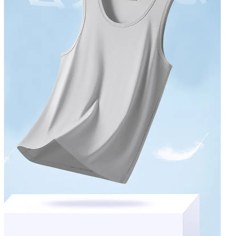 Men's Blue White Slim Fit Waistcoat T-Shirt — feature 3