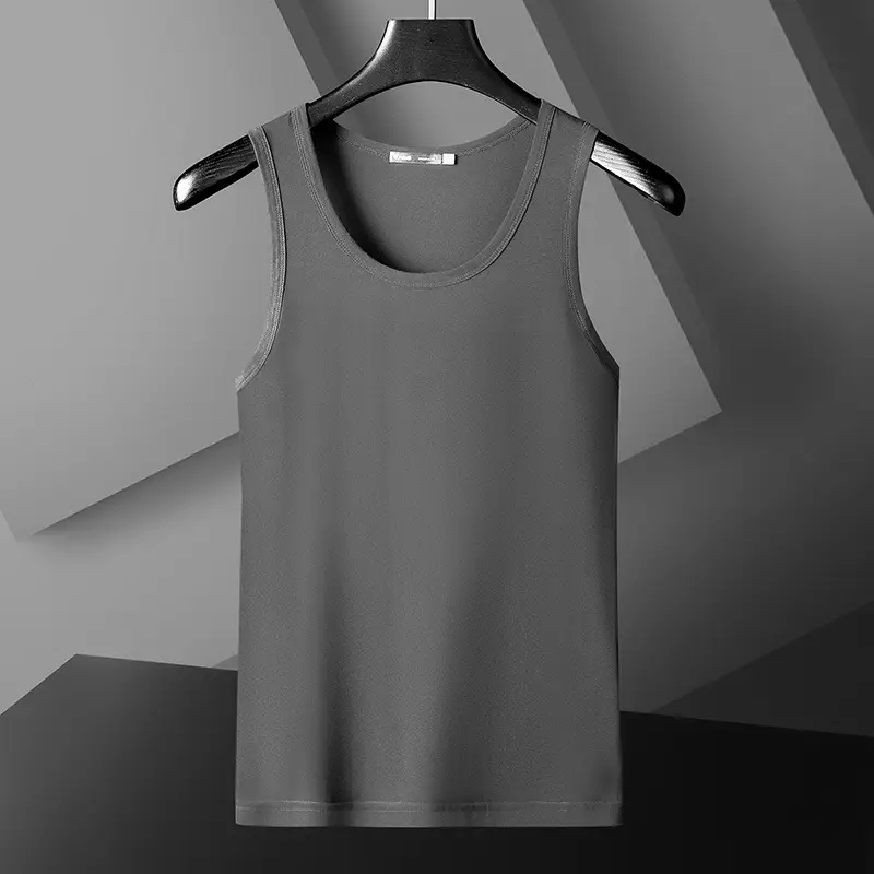Men's Blue White Slim Fit Waistcoat T-Shirt