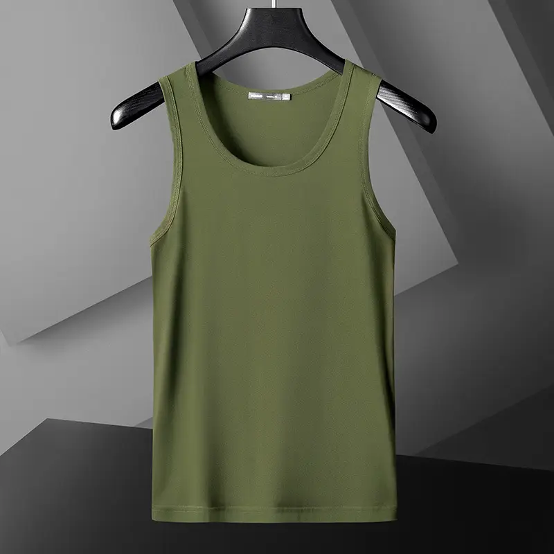 Men's Blue White Slim Fit Waistcoat T-Shirt