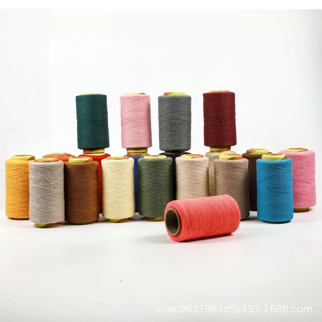 Factory recycled cotton yarn polyester cotton yarn strand orange camel purple 1 to 32 color spinning air spinning cotton
