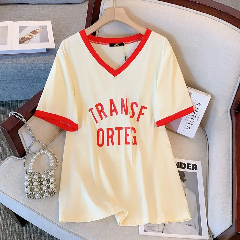 Women's V-Neck Trans Form Cotton Top Summer 2024 - Image 2
