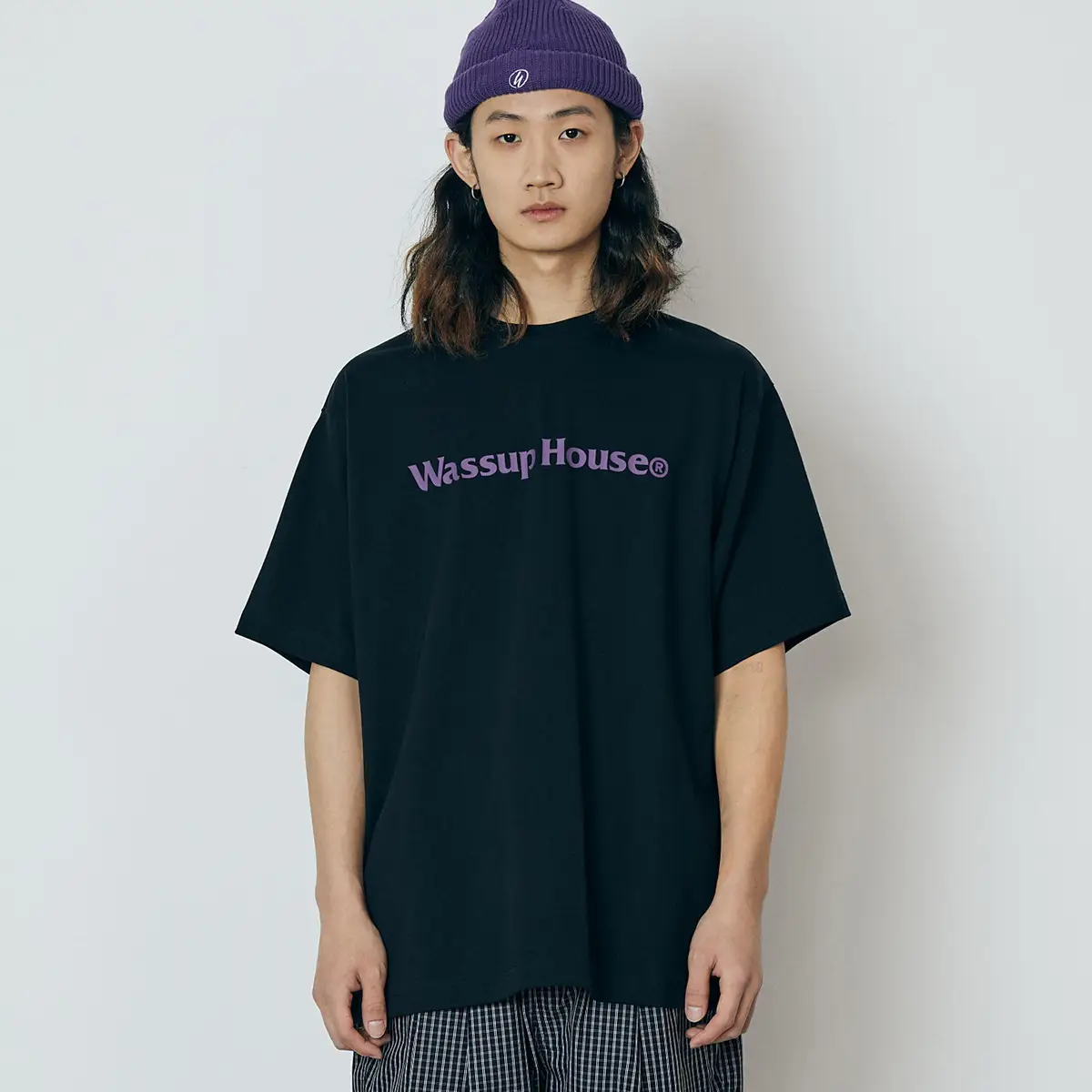 Wassup House Logo Printed Black T-Shirt Large